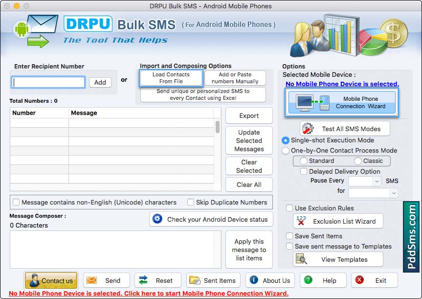 Mac Bulk SMS Software for Android Mobile Phones