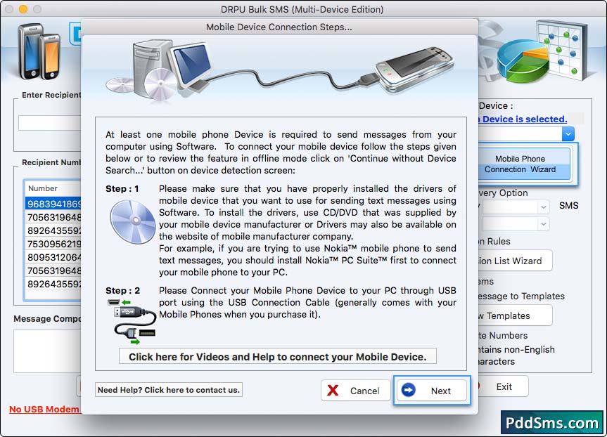 Mac Bulk SMS Software for Multi Device