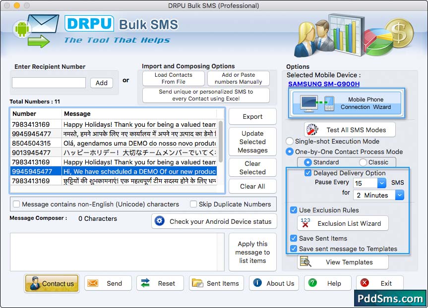 Mac Bulk SMS Software - Professional