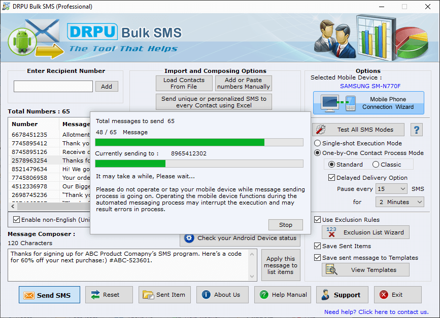 Bulk SMS Software – Professional